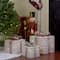 LED Frosted Rattan Christmas Gift Boxes with Pinecones Set